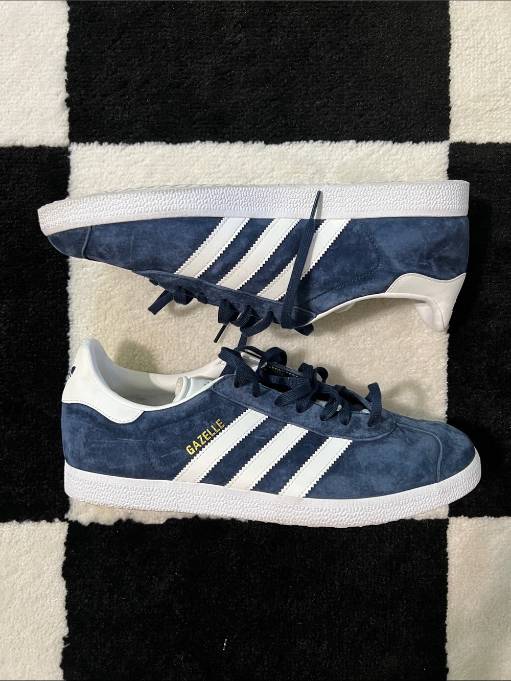adidas Gazelle Men’s Suede Sneakers in Navy and White